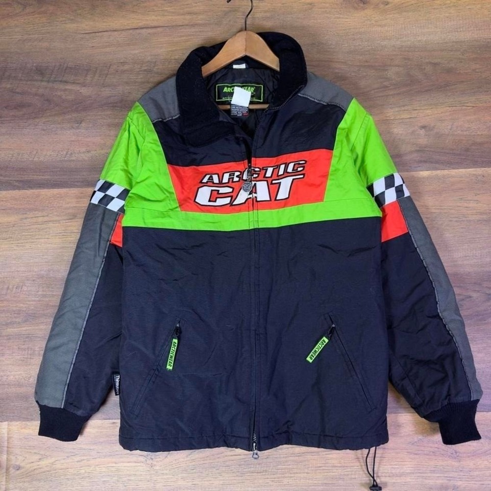 Arctic Cat Arcticwear Snowmobile Jacket Men's L‎ Green Black